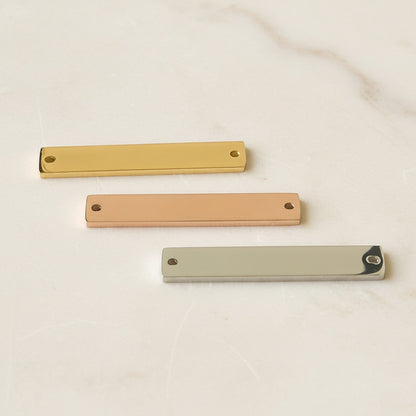 Rectangle Bar Surgical Steel Two-Ring Connector, 1 pc - detail view 3 (SG.553)