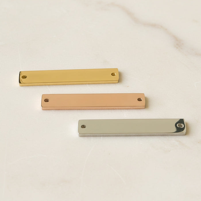 Rectangle Bar Surgical Steel Two-Ring Connector, 1 pc - detail view 3 (SG.553)