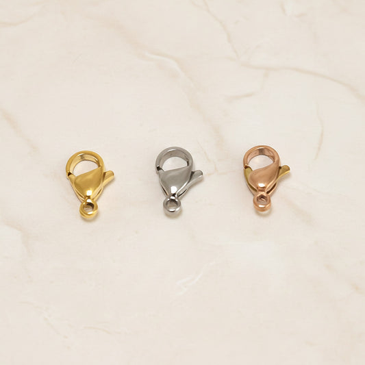 Lobster Claw Surgical Steel 12mm Clasp, 4 pc (SG.562)