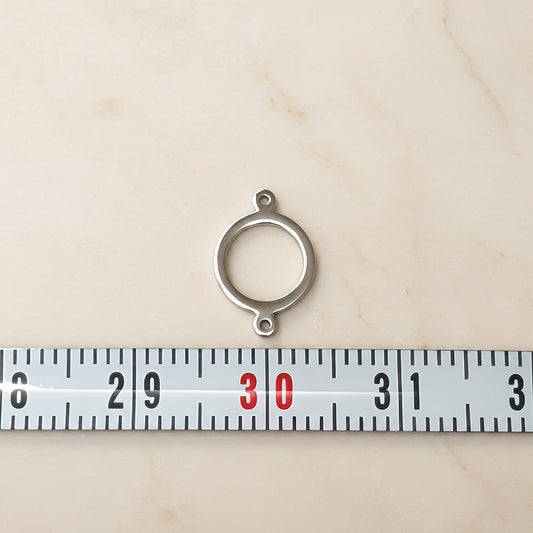 Round Surgical Steel 7x9mm Connector, 2 Pc (SG.048)