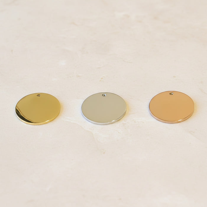 Round Surgical Steel 20mm Pendant, 1 pc - detail view 2 (SG.509)