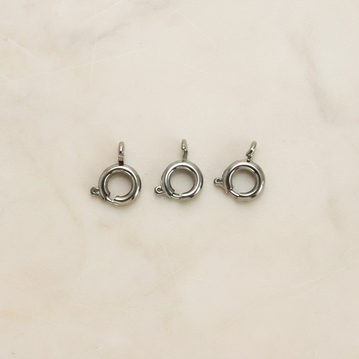 Round Surgical Steel 6mm Spring Ring Clasp, 2 pc (SG.592)