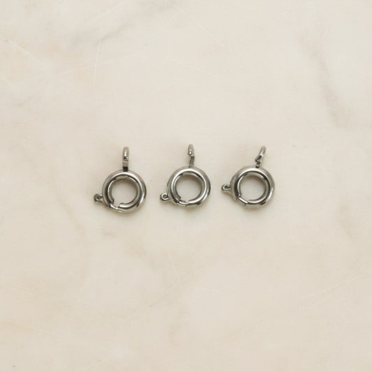 Round Surgical Steel 6mm Spring Ring Clasp, 2 pc (SG.592)