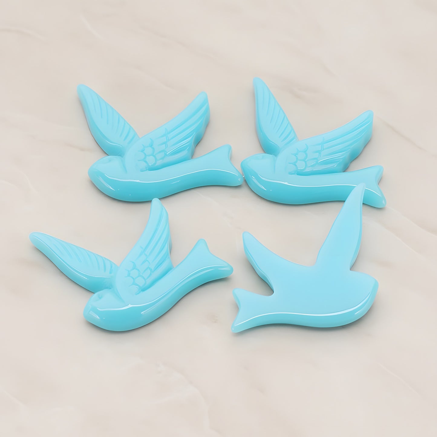Bird Flat Back Cabochon, 4 Pc (CB.070)