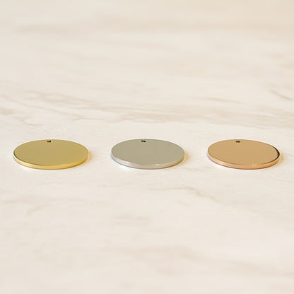 Round Surgical Steel 20mm Pendant, 1 pc - detail view 3 (SG.509)