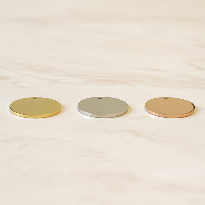 Round Surgical Steel 20mm Pendant, 1 pc - detail view 3 (SG.509)