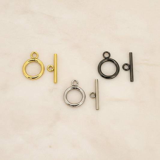 Round Ring & Bar Surgical Steel Toggle Clasp, 1 Set (SG.566)