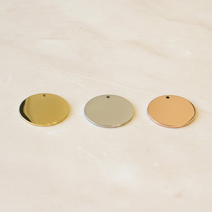 Round Surgical Steel 25mm Pendant, 1 pc - detail view 2 (SG.510)