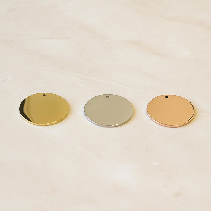 Round Surgical Steel 25mm Pendant, 1 pc - detail view 2 (SG.510)