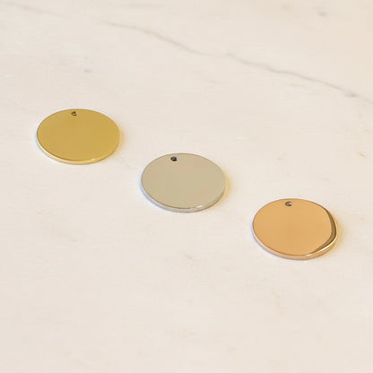 Round Surgical Steel 25mm Pendant, 1 pc - detail view 3 (SG.510)