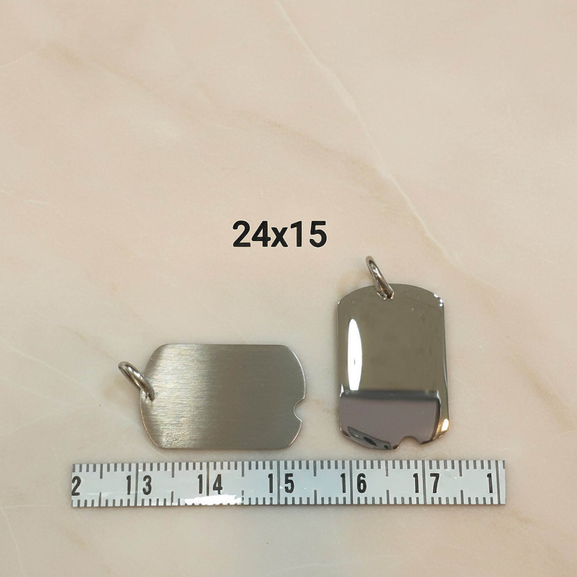 Dog Tag Surgical Steel 24x15mm Pendant, 2 Pc (SG.134)