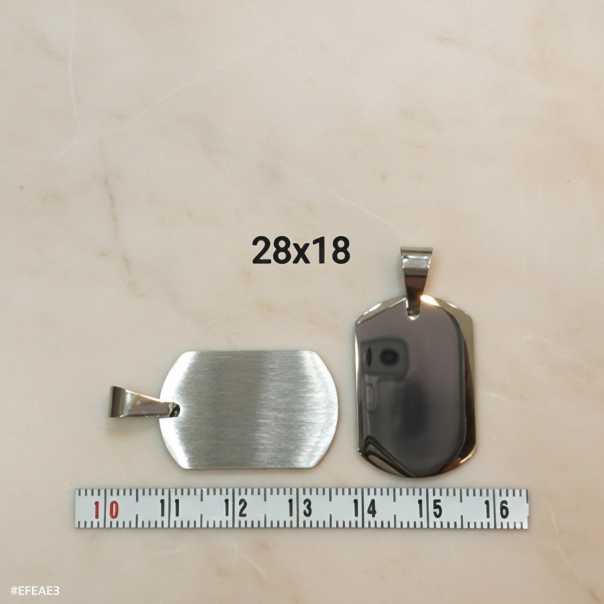 Dog Tag Surgical Steel 28x18mm Pendant, 2 Pc (SG.133)