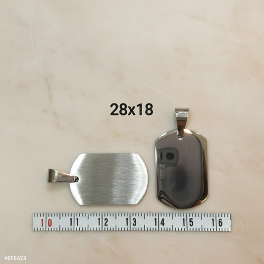 Dog Tag Surgical Steel 28x18mm Pendant, 2 Pc (SG.133)