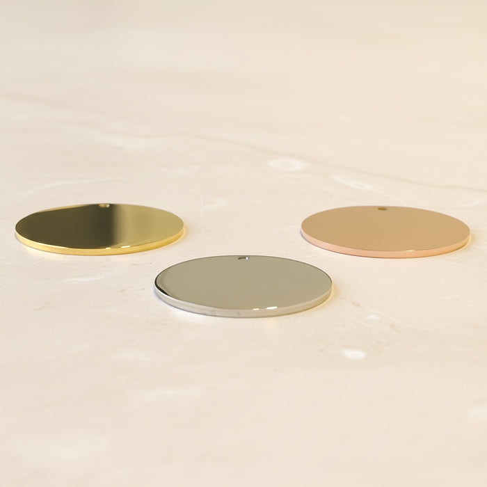 Round Surgical Steel 30mm Pendant, 1 pc - detail view 3 (SG.511)