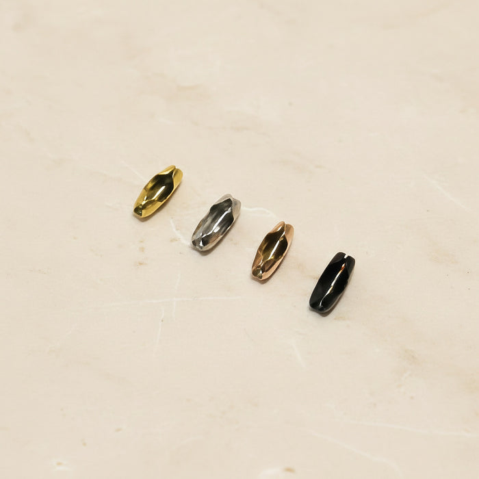 Oval Surgical Steel 2mm Ball Chain Connector Cap, 4 pc - detail view 1 (SG.563)
