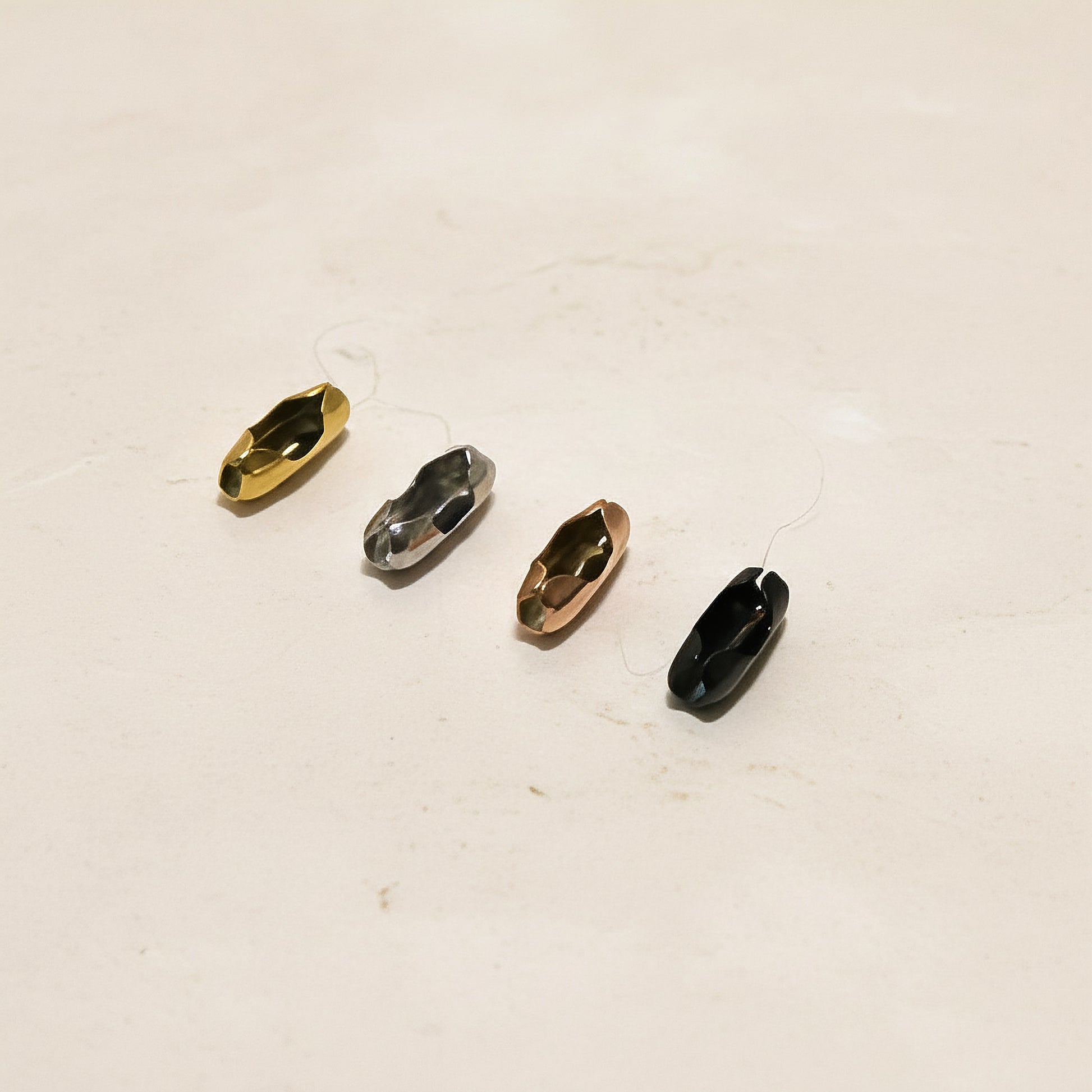 Oval Surgical Steel 2mm Ball Chain Connector Cap, 4 pc - detail view 2 (SG.563)