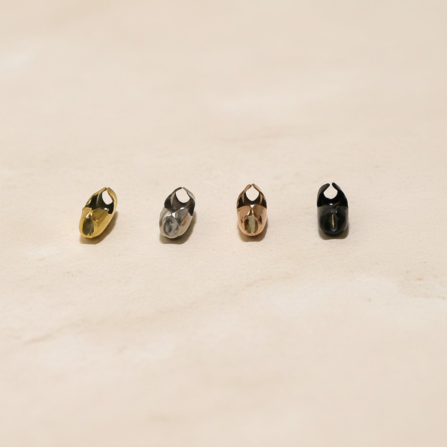 Oval Surgical Steel 2mm Ball Chain Connector Cap, 4 pc - detail view 3 (SG.563)