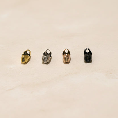 Oval Surgical Steel 2mm Ball Chain Connector Cap, 4 pc - detail view 3 (SG.563)