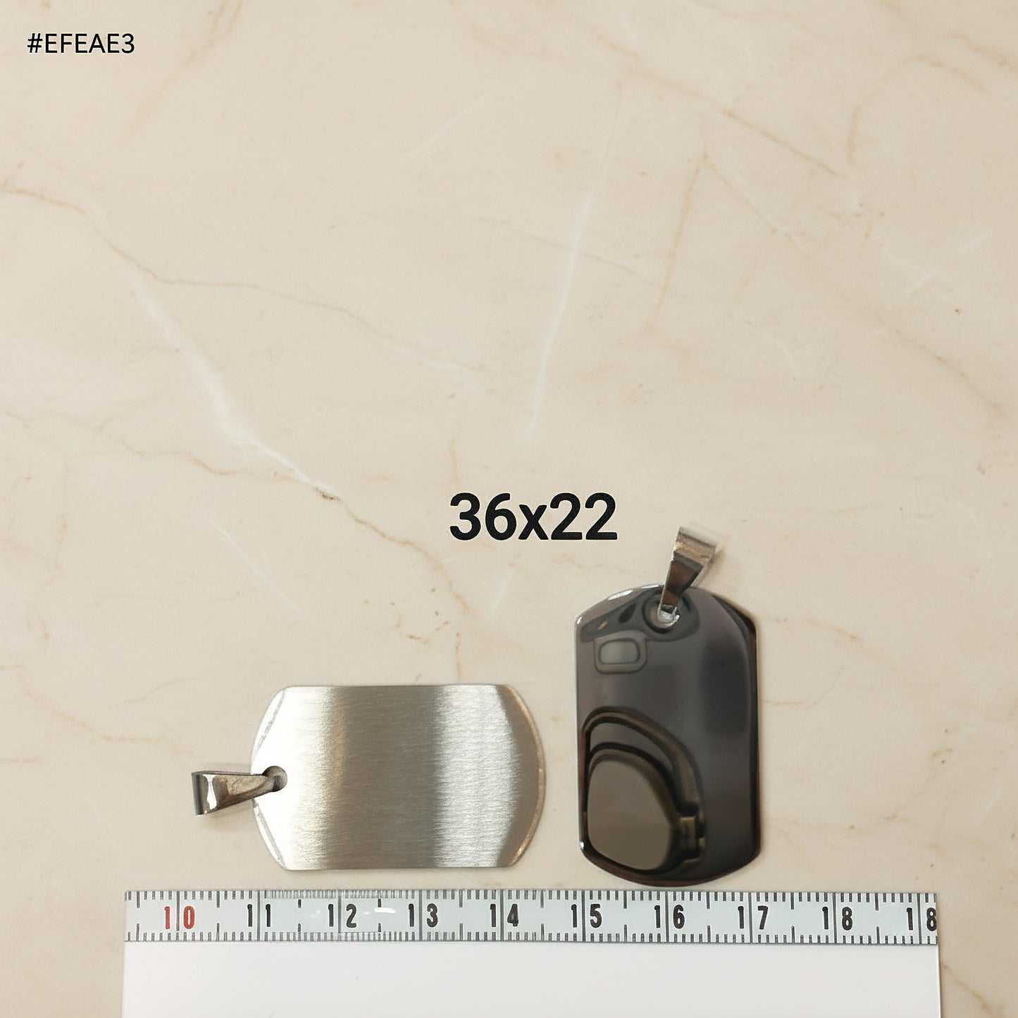 Military Dog Tag Surgical Steel 36x22mm Pendant, 2 Pc (SG.132)