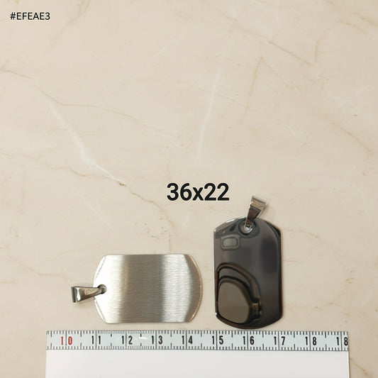 Military Dog Tag Surgical Steel 36x22mm Pendant, 2 Pc (SG.132)