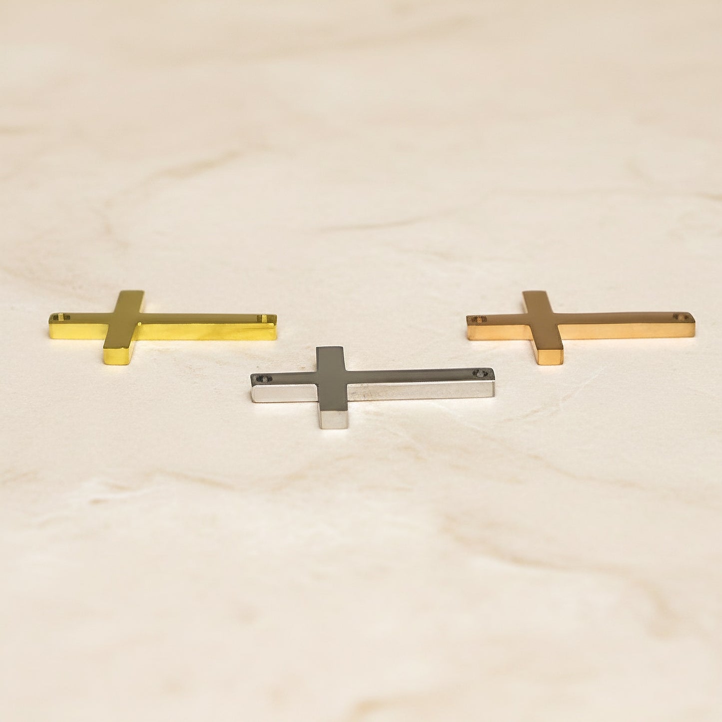 Sideways Cross Surgical Steel Connector, 1 pc - detail view 3 (SG.530)