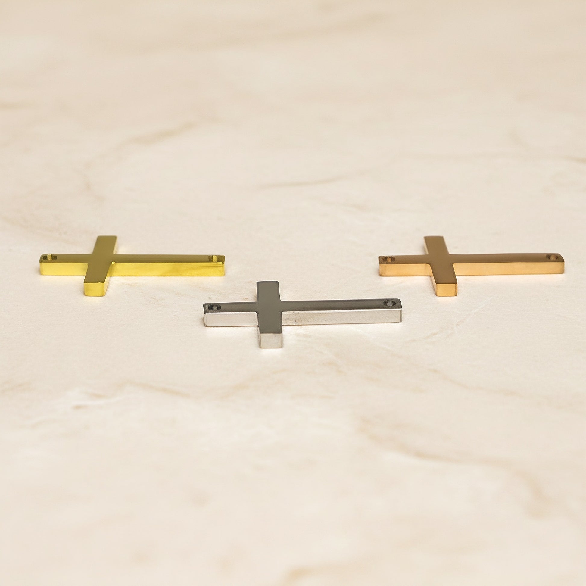 Sideways Cross Surgical Steel Connector, 1 pc - detail view 3 (SG.530)