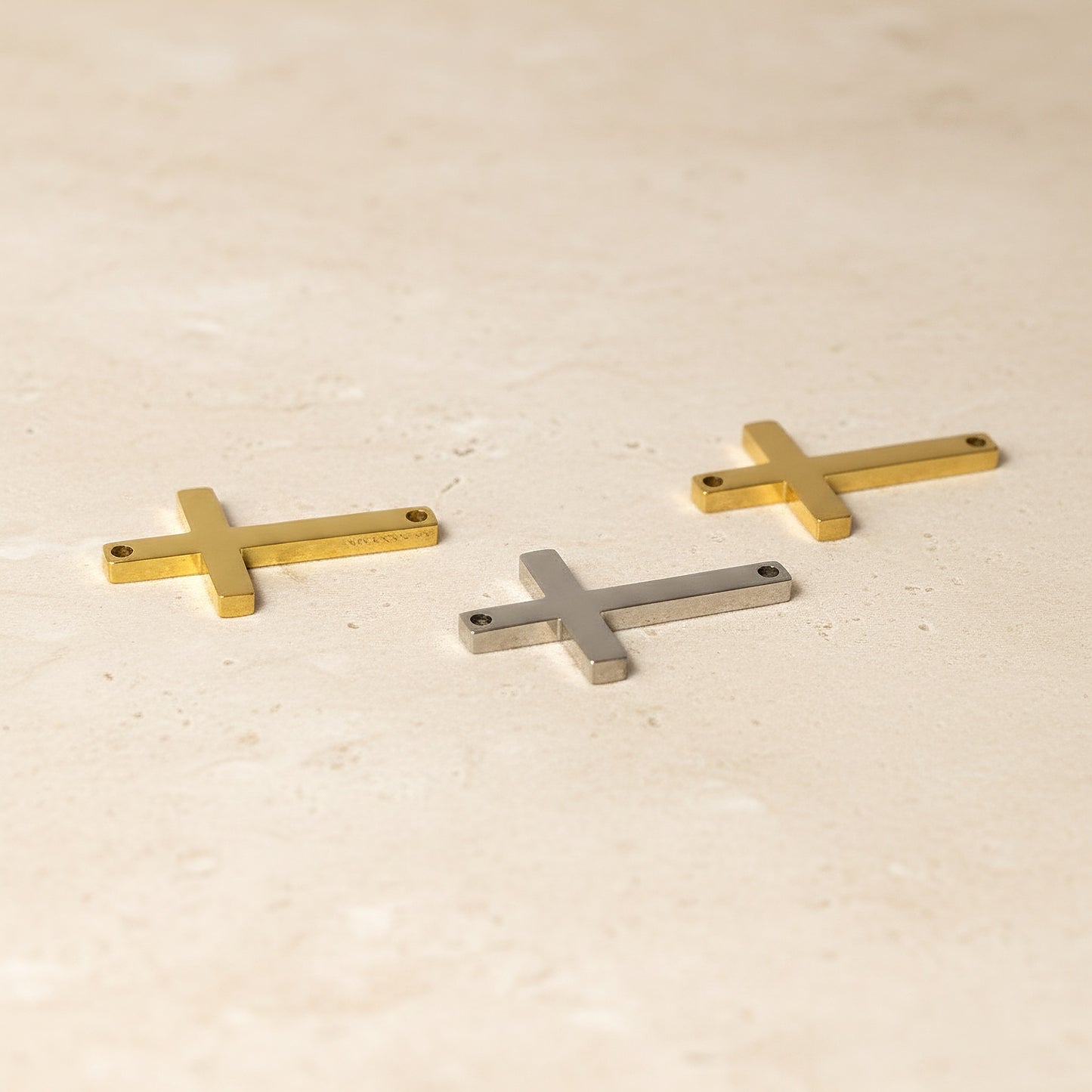Sideways Cross Surgical Steel Connector, 1 pc - detail view 4 (SG.530)
