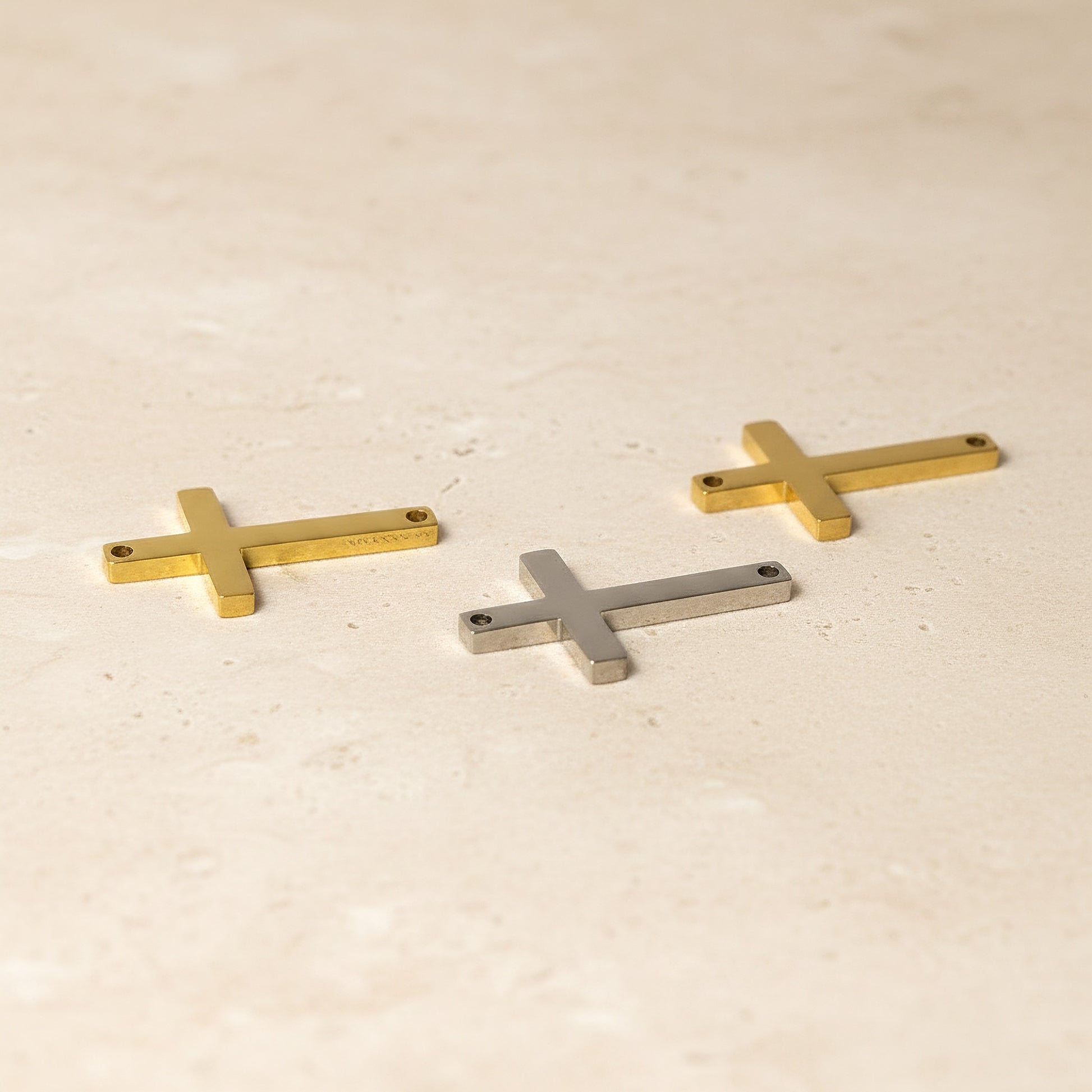Sideways Cross Surgical Steel Connector, 1 pc - detail view 4 (SG.530)