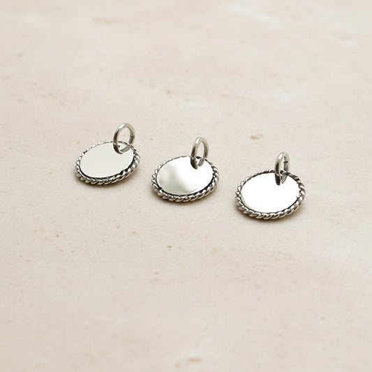 Round Twisted Surgical Steel 12mm Pendant, 1 pc - detail view 2 (SG.548)