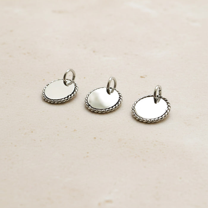 Round Twisted Surgical Steel 12mm Pendant, 1 pc - detail view 2 (SG.548)