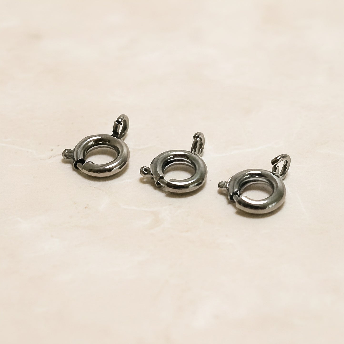 Round Surgical Steel 6mm Spring Ring Clasp, 2 pc (SG.592)