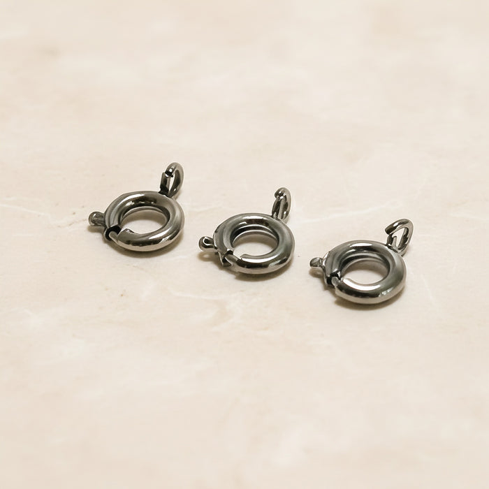 Round Surgical Steel 6mm Spring Ring Clasp, 2 pc (SG.592)