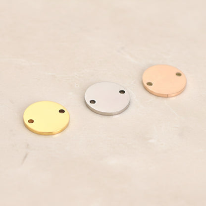 Round Surgical Steel 12mm Pendant, 1 pc - detail view 2 (SG.549)