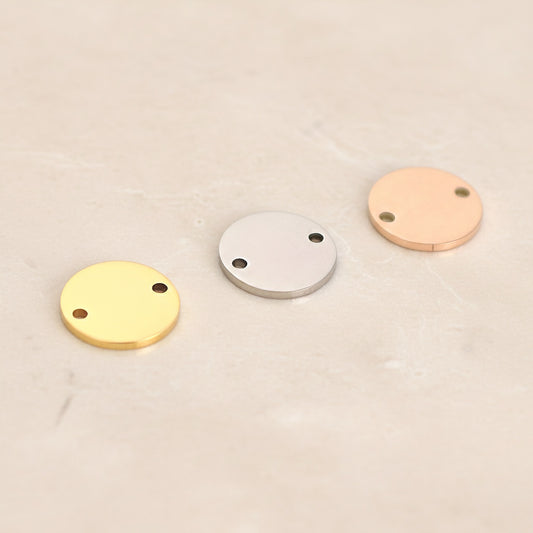 Round Surgical Steel 12mm Pendant, 1 pc (SG.549)