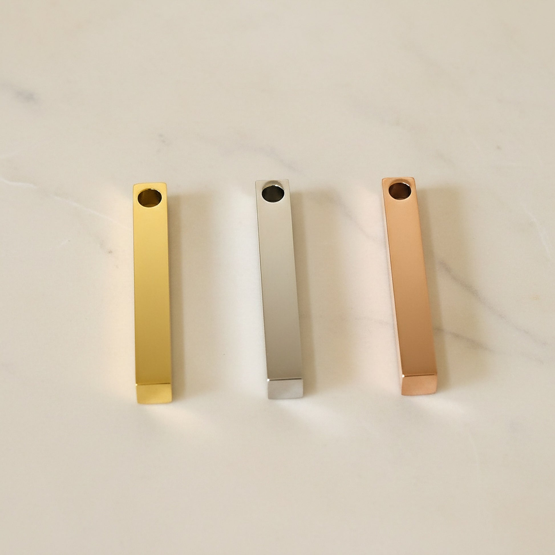 3D Square Stick Surgical Steel Pendant, 1 pc - detail view 1 (SG.552)