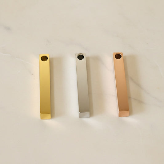 3D Square Stick Surgical Steel Pendant, 1 pc (SG.552)