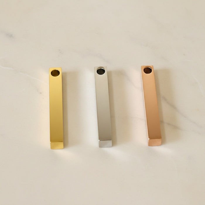 3D Square Stick Surgical Steel Pendant, 1 pc - detail view 1 (SG.552)