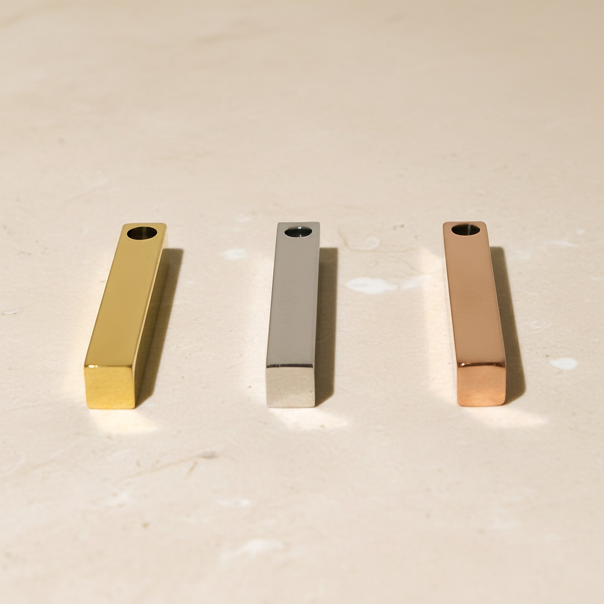3D Square Stick Surgical Steel Pendant, 1 pc - detail view 2 (SG.552)