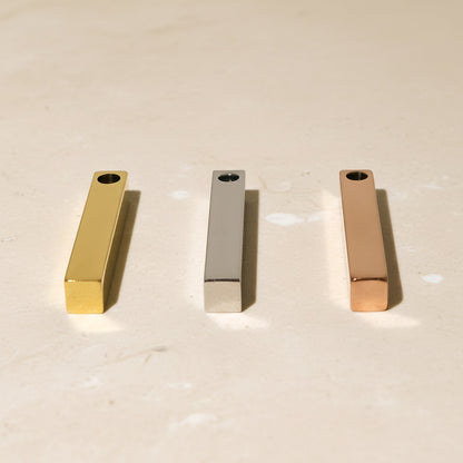 3D Square Stick Surgical Steel Pendant, 1 pc - detail view 2 (SG.552)
