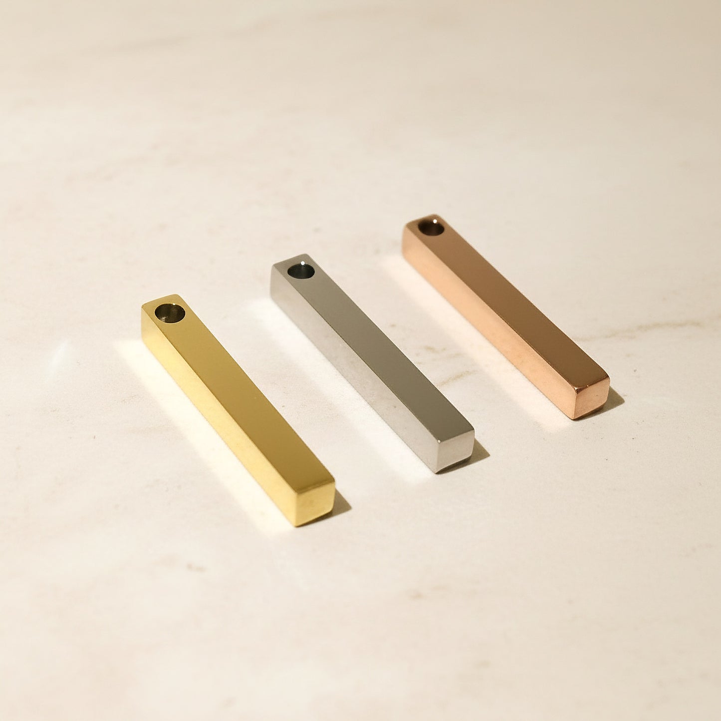 3D Square Stick Surgical Steel Pendant, 1 pc - detail view 3 (SG.552)