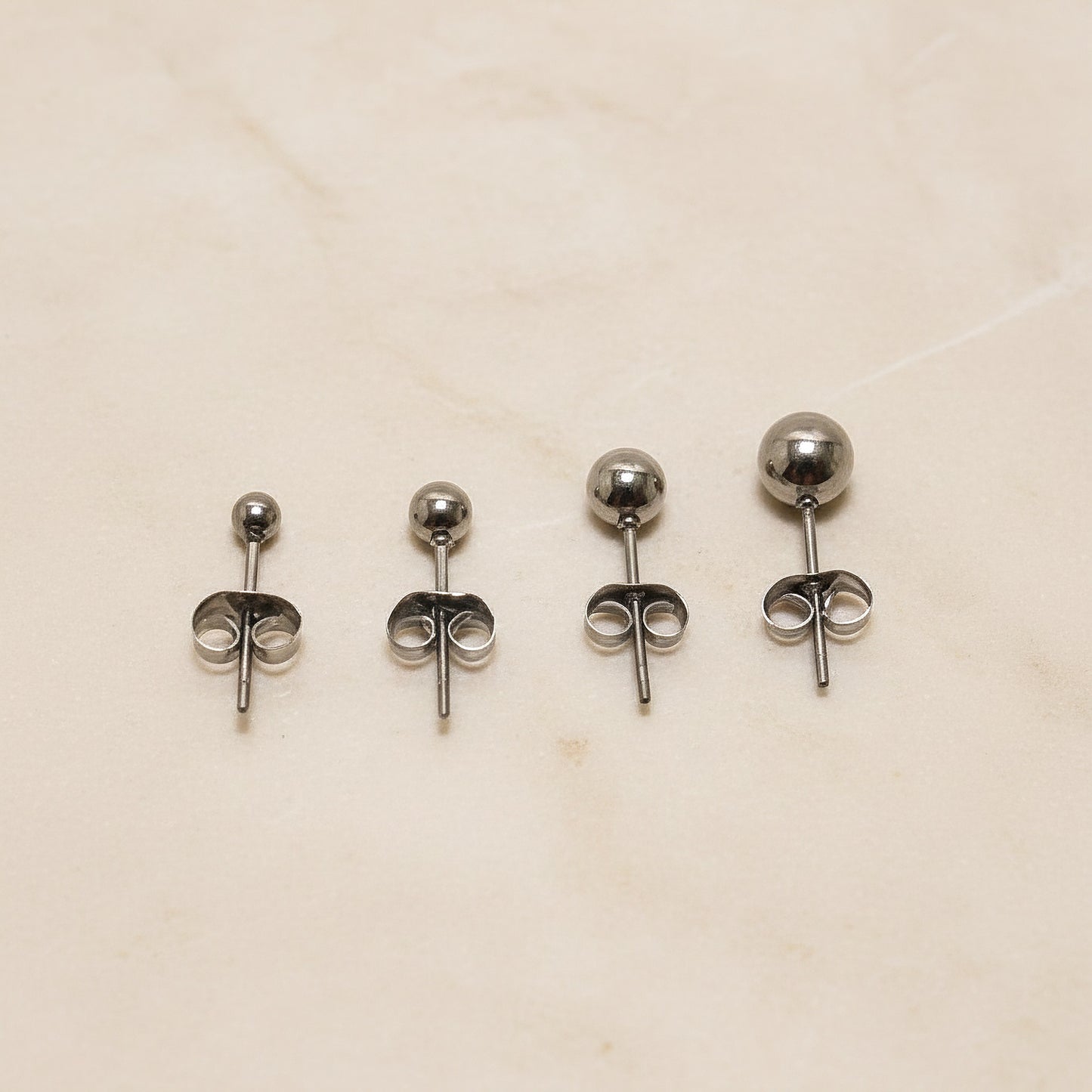 Ball Surgical Steel Earring Studs, 2 pc - detail view 3 (SG.594)