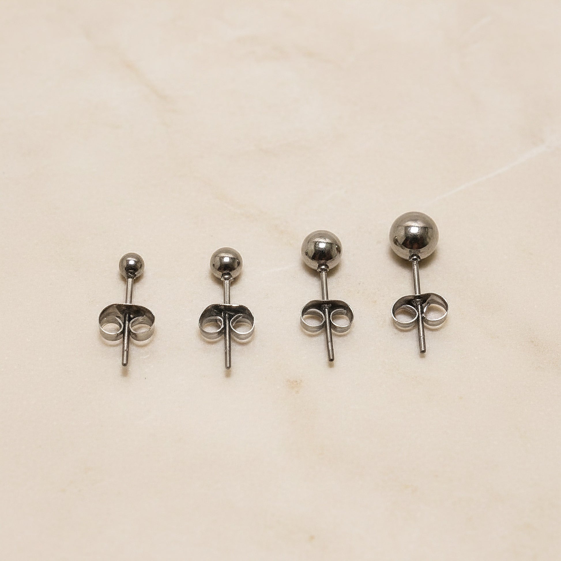 Ball Surgical Steel Earring Studs, 2 pc - detail view 3 (SG.594)