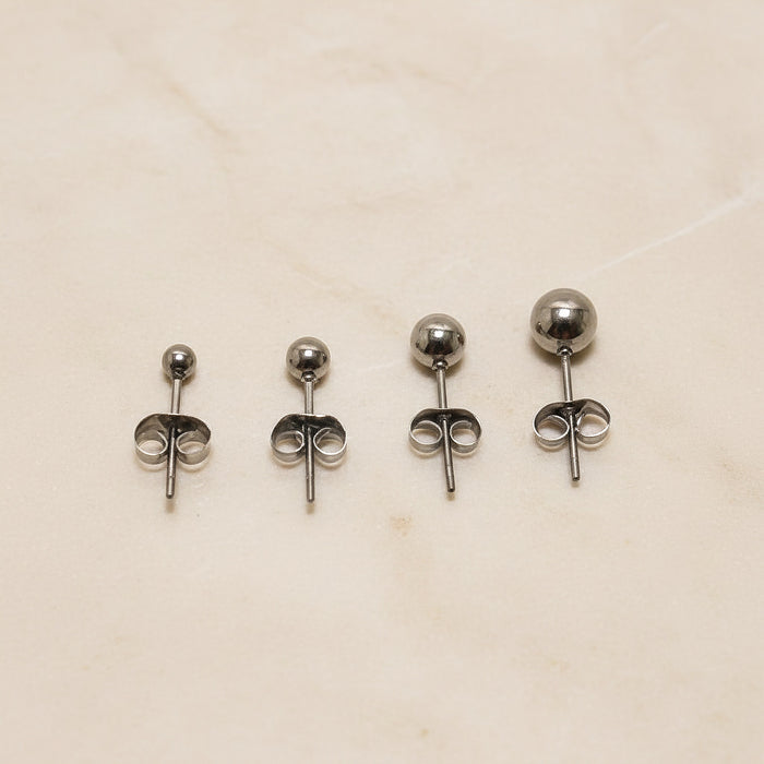 Ball Surgical Steel Earring Studs, 2 pc - detail view 3 (SG.594)