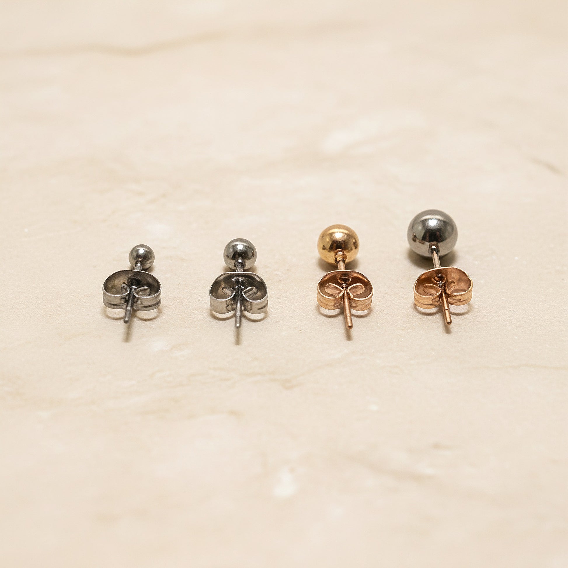 Ball Surgical Steel Earring Studs, 2 pc - detail view 4 (SG.594)