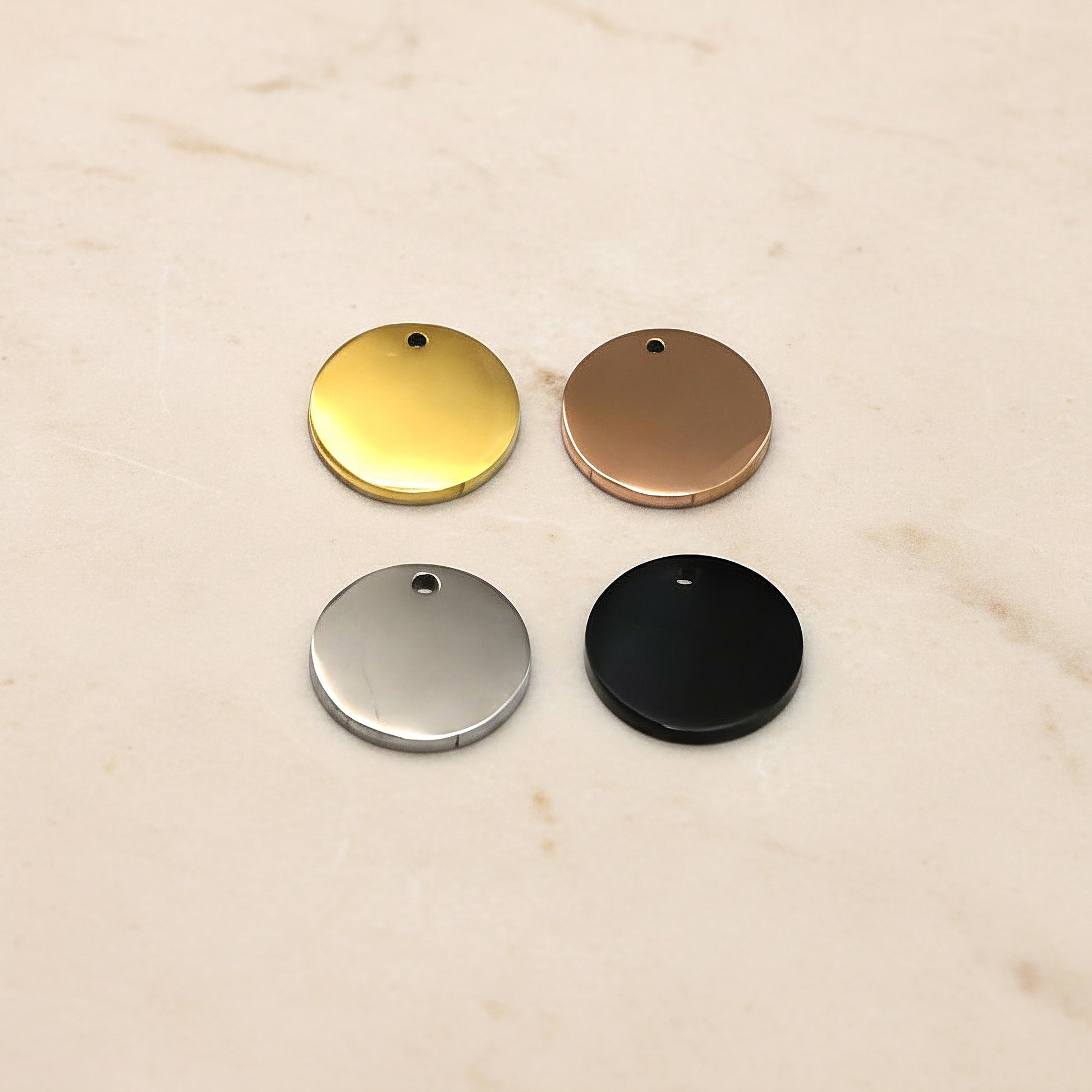 Round Surgical Steel 15mm Disc Pendant, 1 pc - detail view 1 (SG.506)
