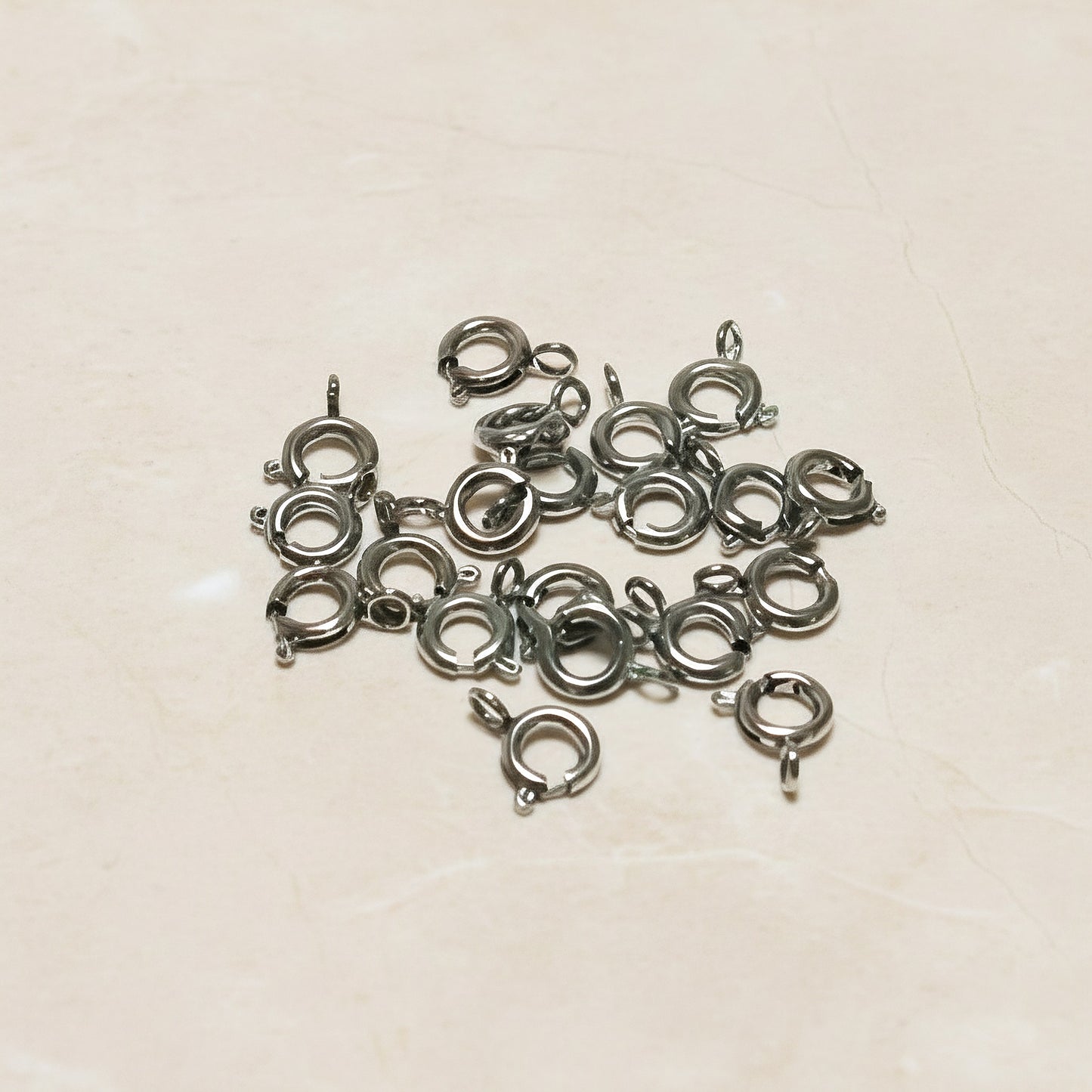 Round Surgical Steel 6mm Spring Ring Clasp, 2 pc (SG.592)