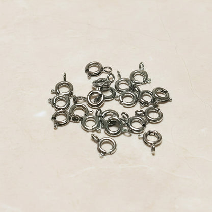 Round Surgical Steel 6mm Spring Ring Clasp, 2 pc (SG.592)