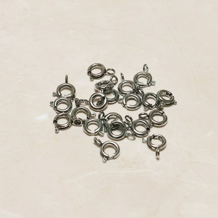 Round Surgical Steel 6mm Spring Ring Clasp, 2 pc (SG.592)