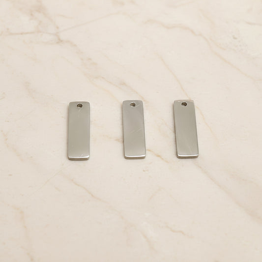 Rectangle Surgical Steel Tag Pendant, 1 pc - detail view 1 (SG.559)