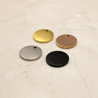 Round Surgical Steel 15mm Disc Pendant, 1 pc - detail view 2 (SG.506)